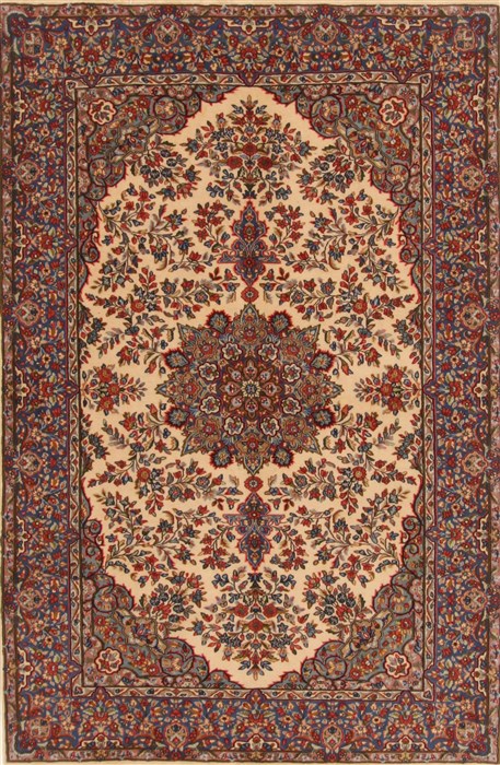 Kerman Beige Hand Knotted 411 X 77 Area Rug 250-19379 Image 0