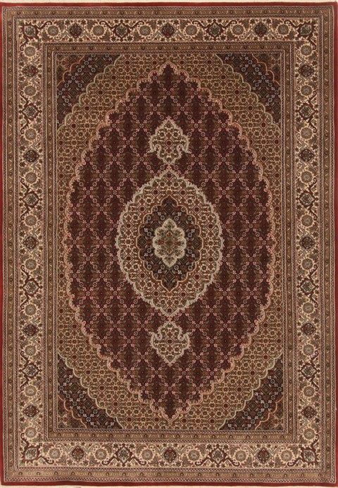Tabriz Beige Hand Knotted 48 X 67 Area Rug 250-19402 Image 0