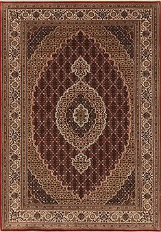 Indian Tabriz Beige Rectangle 5x7 ft Wool Carpet 19402