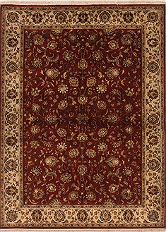 Indian Kashan Red Rectangle 5x7 ft Wool Carpet 19407
