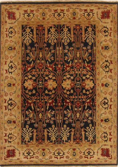 Agra Yellow Hand Knotted 47 X 62  Area Rug 250-19410 Image 0