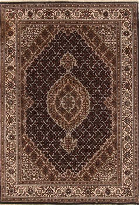 Tabriz Black Hand Knotted 48 X 69 Area Rug 250-19412 Image 0