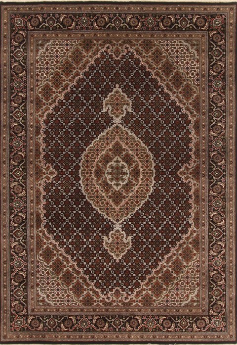 Tabriz Black Hand Knotted 47 X 68 Area Rug 250-19417 Image 0