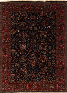 Indian Tabriz Red Rectangle 5x7 ft Wool Carpet 19423