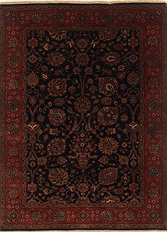 Indian Tabriz Red Rectangle 5x7 ft Wool Carpet 19423
