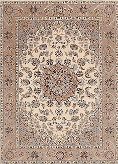 Indian Nain Blue Rectangle 5x7 ft Wool Carpet 19424