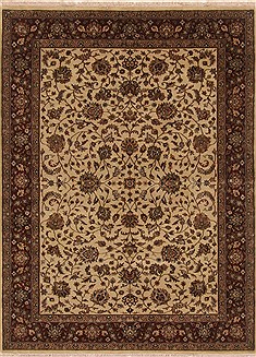 Indian Kashan Red Rectangle 5x7 ft Wool Carpet 19425