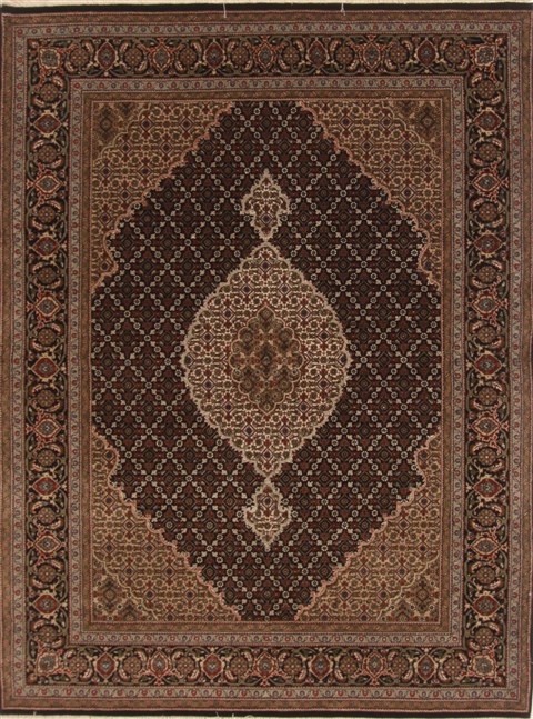 Tabriz Black Hand Knotted 51 X 69 Area Rug 250-19426 Image 0