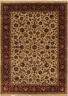 Indian Kashan Red Rectangle 5x7 ft Wool Carpet 19432
