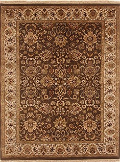 Kashan Brown Hand Knotted 5'0" X 6'11"  Area Rug 250-19433