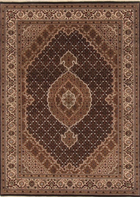 Tabriz Black Hand Knotted 48 X 65  Area Rug 250-19440 Image 0