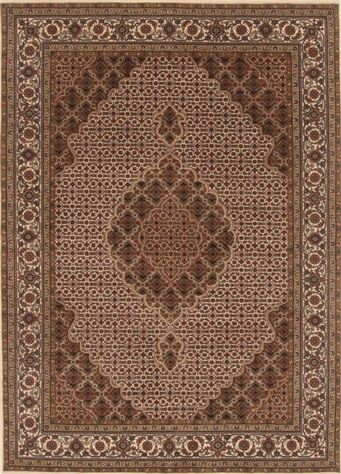 Tabriz White Hand Knotted 410 X 69 Area Rug 250-19443 Image 0
