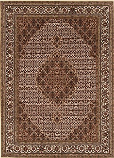 Indian Tabriz White Rectangle 5x7 ft Wool Carpet 19443