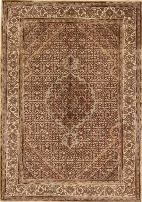 Tabriz Beige Hand Knotted 49 X 610 Area Rug 250-19445 Image 0