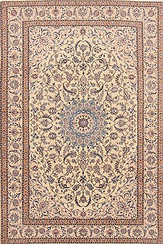 Persian Nain White Rectangle 7x10 ft Wool Carpet 19468