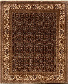 Indian Herati Black Rectangle 8x10 ft Wool Carpet 19476