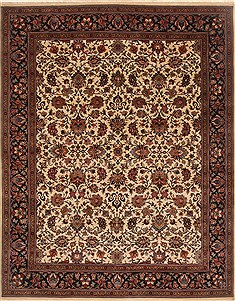 Indian Kashmar Beige Rectangle 8x10 ft Wool Carpet 19478
