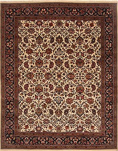 Indian Kashmar Beige Rectangle 8x10 ft Wool Carpet 19478