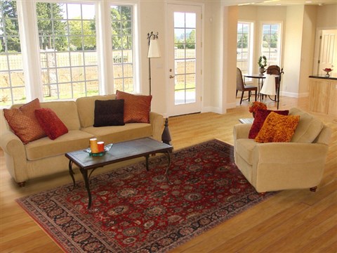 Tabriz Red Hand Knotted 711 X 911  Area Rug 250-19488 Image 4