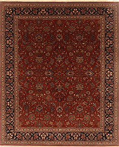 Indian Kashmar Red Rectangle 8x10 ft Wool Carpet 19492