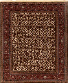 Herati Beige Hand Knotted 8'0" X 9'10"  Area Rug 250-19495