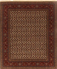 Indian Herati Beige Rectangle 8x10 ft Wool Carpet 19495