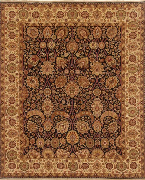Tabriz Black Hand Knotted 710 X 97 Area Rug 250-19503 Image 0