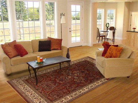 Sarouk Red Hand Knotted 81 X 100 Area Rug 250-19509 Image 4