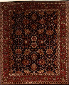 Indian Mashad Blue Rectangle 8x10 ft Wool Carpet 19512