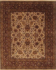Kashan Beige Hand Knotted 8'0" X 10'0"  Area Rug 250-19519