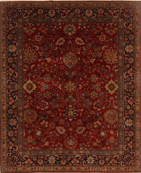 Sarouk Red Hand Knotted 82 X 101 Area Rug 250-19522 Image 0