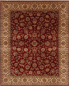 Isfahan Red Hand Knotted 8'2" X 10'3"  Area Rug 250-19537