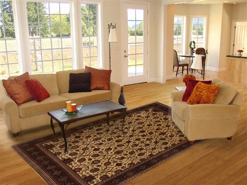Mashad Beige Hand Knotted 81 X 101 Area Rug 250-19538 Image 4