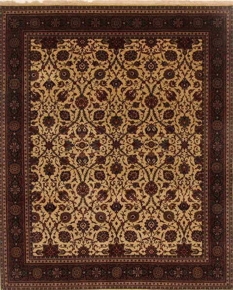 Mashad Beige Hand Knotted 81 X 101 Area Rug 250-19538 Image 0
