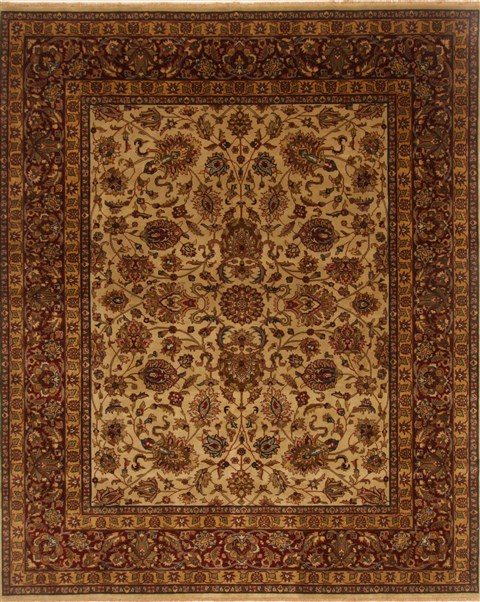 Kashan Beige Hand Knotted 80 X 100  Area Rug 250-19539 Image 0