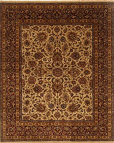 Kashan Beige Hand Knotted 8'0" X 10'0"  Area Rug 250-19539
