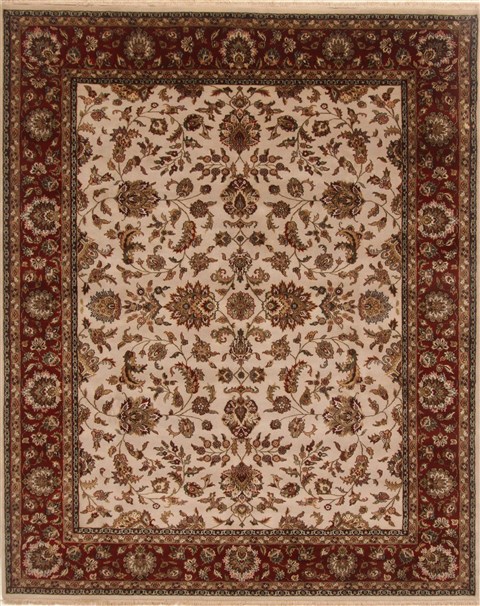 Kashan Beige Hand Knotted 711 X 101  Area Rug 250-19540 Image 0