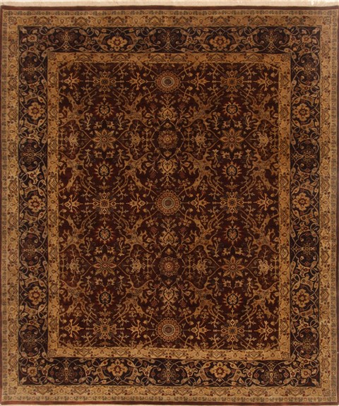 Kashan Brown Hand Knotted 81 X 98 Area Rug 250-19541 Image 0