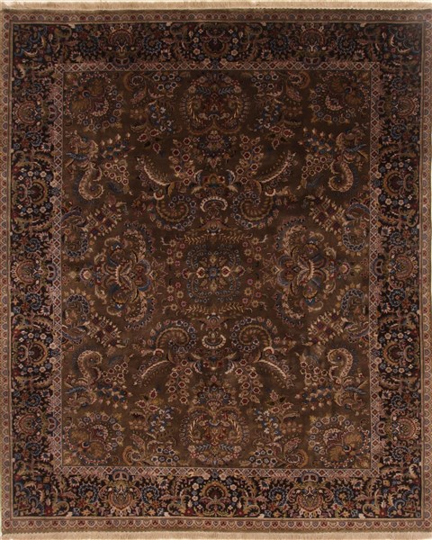 Sarouk Brown Hand Knotted 81 X 100 Area Rug 250-19547 Image 0