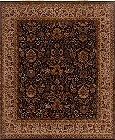 Kashan Brown Hand Knotted 8'2" X 9'11"  Area Rug 250-19550