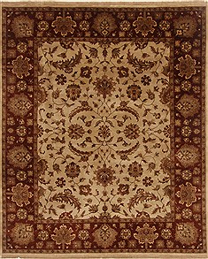 Kashan Beige Hand Knotted 7'11" X 9'11"  Area Rug 250-19566