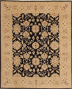 Chobi Black Hand Knotted 7'11" X 9'10"  Area Rug 250-19575