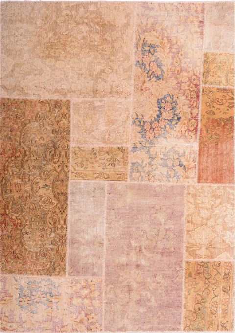 Patchwork Beige Hand Knotted 40 X 57  Area Rug 161-19577 Image 0