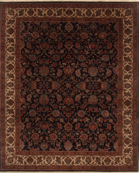 Mashad Blue Hand Knotted 82 X 102 Area Rug 250-19580 Image 0