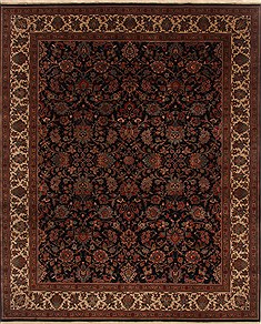 Indian Mashad Blue Rectangle 8x10 ft Wool Carpet 19580