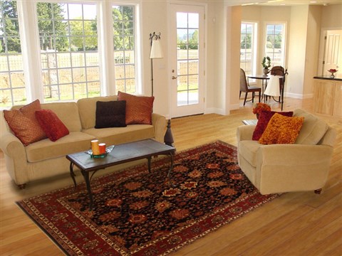 Kashan Red Hand Knotted 81 X 102 Area Rug 250-19591 Image 4