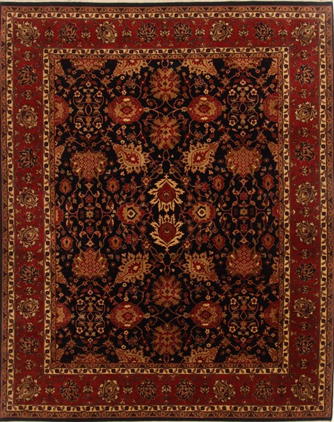 Kashan Red Hand Knotted 81 X 102 Area Rug 250-19591 Image 0
