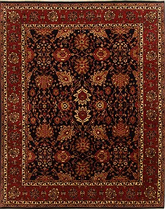 Indian Kashan Red Rectangle 8x10 ft Wool Carpet 19591