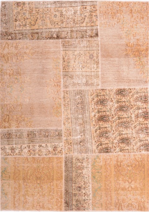 Patchwork Brown Hand Knotted 311 X 56  Area Rug 161-19599 Image 0