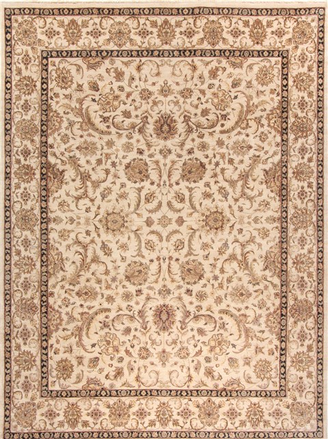 Tabriz Beige Hand Knotted 811 X 1111  Area Rug 300-19603 Image 0